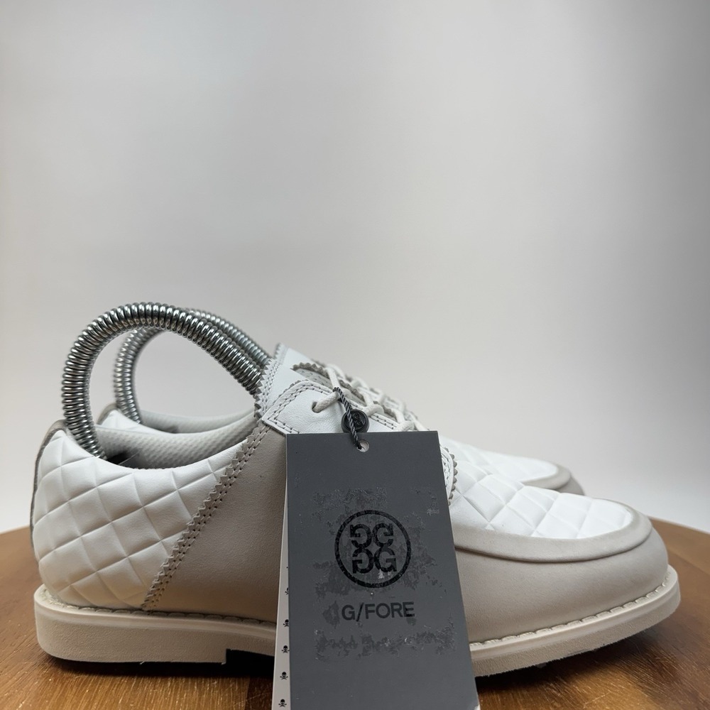 New NWT Womens G/FORE Gallivanter Beige Leather Quilted Golf Shoes Size 5.5 M